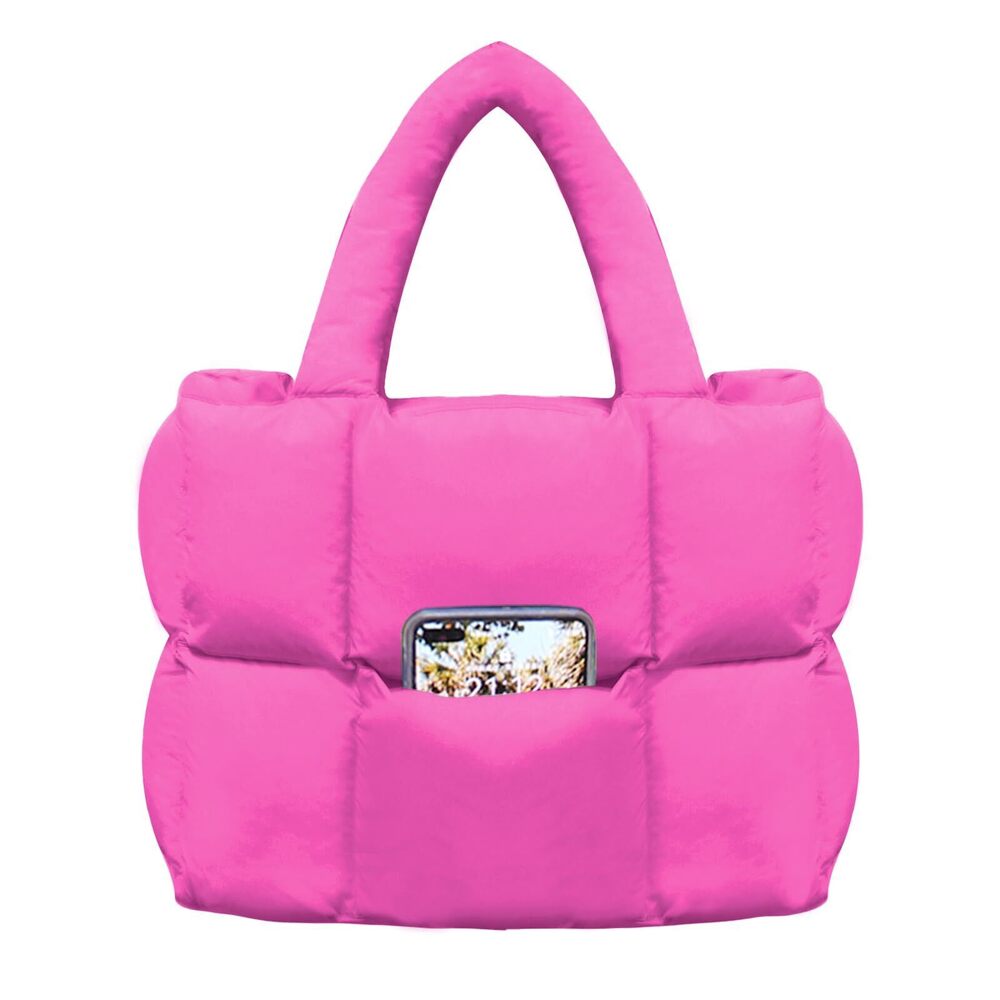 4663 Puffer Tote Bag , Lightweight Quilted Puffy Shoulder Handbag